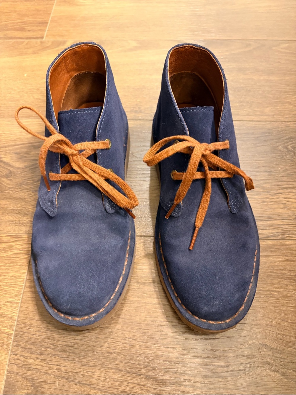 LL Bean Stonington Chukka boots Blue suede uppers women’s size 8.5 wide